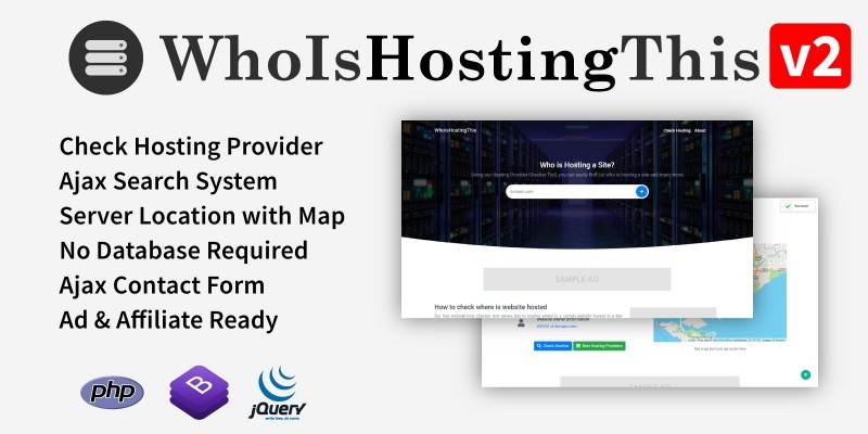 WhoIsHostingThis - Hosting Checker PHP Script